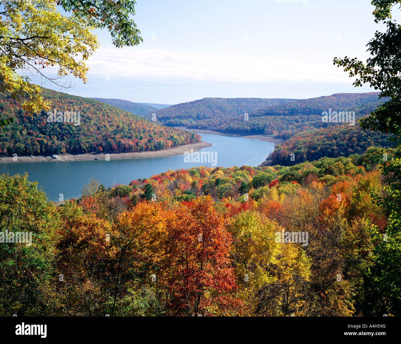 Kinzua Bucht von Langhaus Scenic Drive, Allegheny Reservoir, Allegheny National Forest, Pennsylvania, Usa betrachtet, Stockfoto