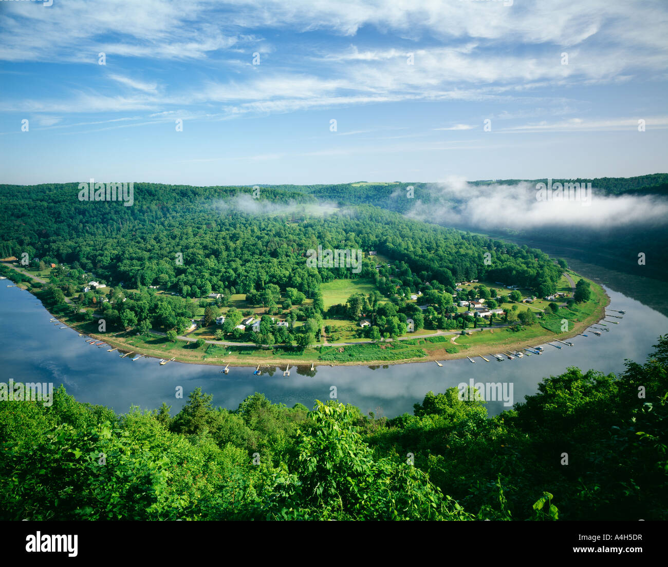 Übersehen von Allegheny River in der Nähe von East Brady, Pennsylvania, Usa, Stockfoto