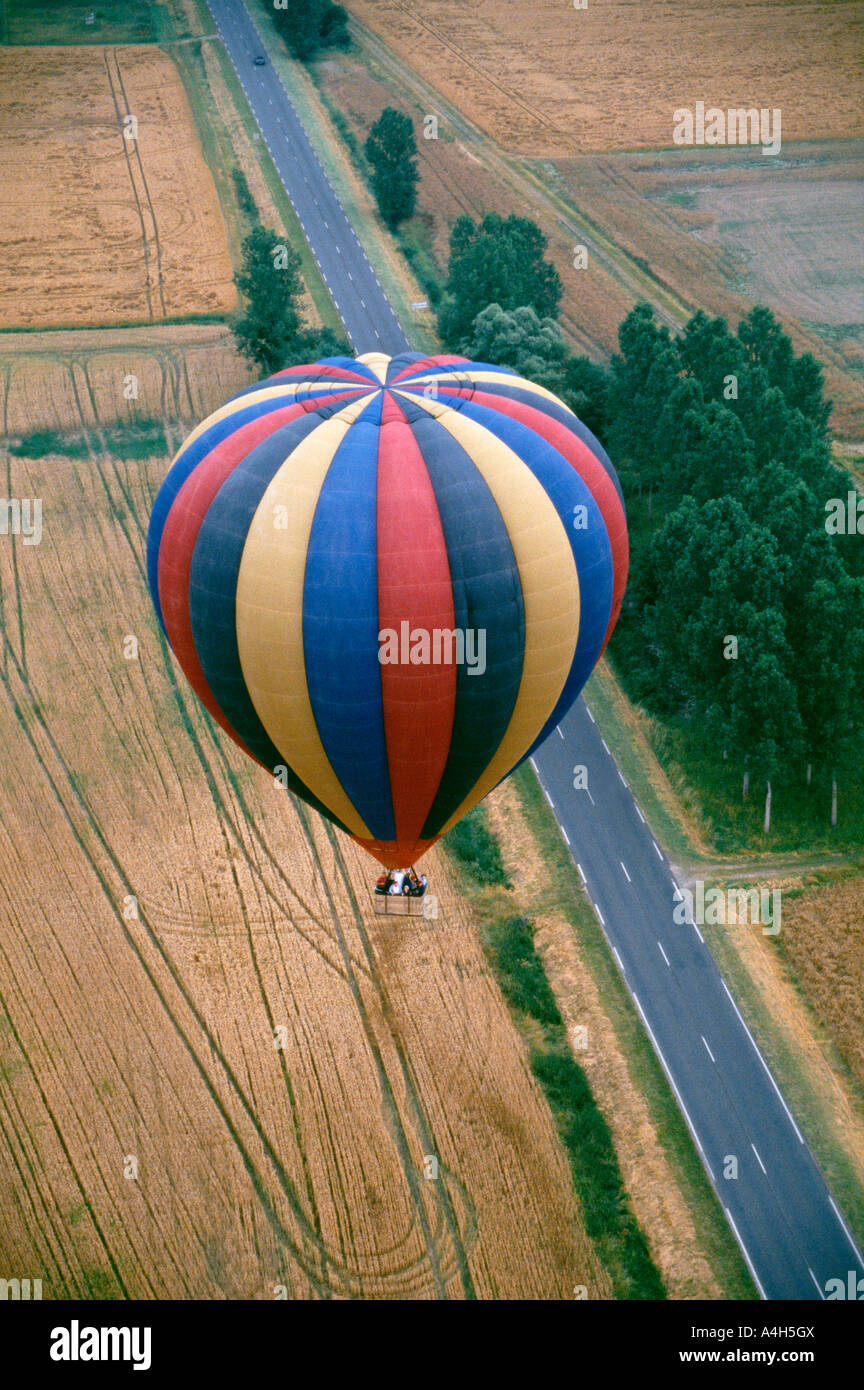 Heißluft-Ballon, Burgunder Region, Frankreich Stockfoto