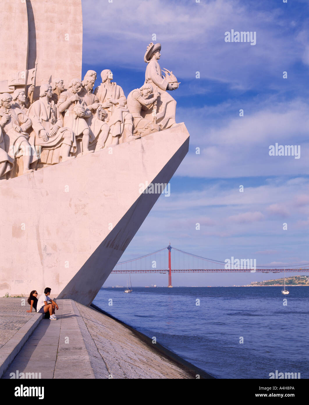 Portugal, Lissabon, Belem. Denkmal für die Entdecker auf der Kai-Seite des Tejo Stockfoto