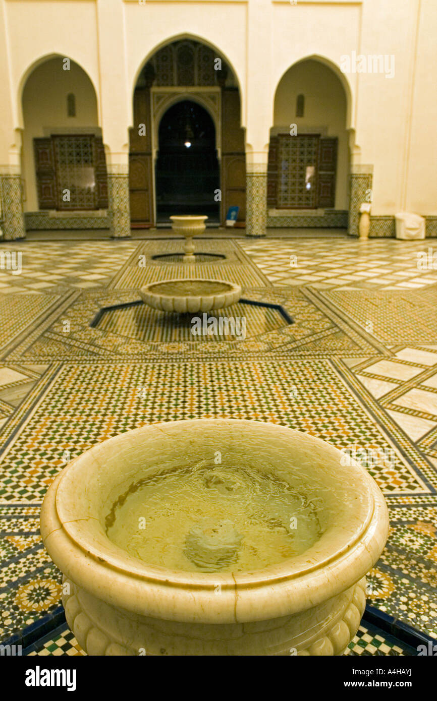 Marrakesch Marokko Marrakech Marrakesch Museum, alte Palast Mnebhi, maurische Architektur, Musée de Marrakech, Fondation Omar Benjelloun, de Marr Stockfoto