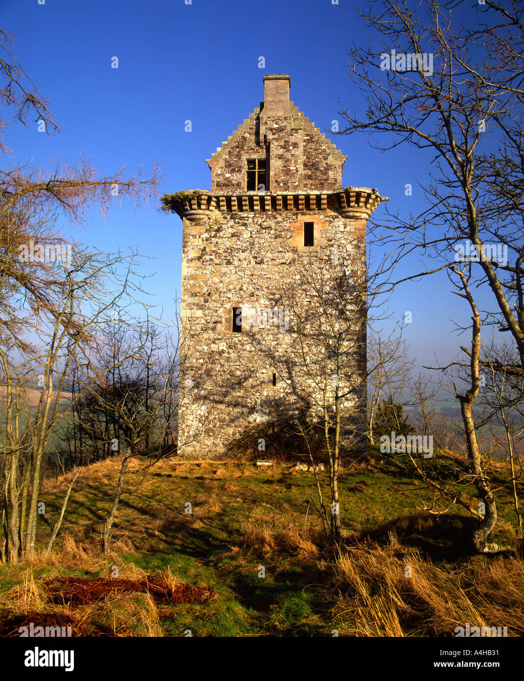 Fatlips Burg, Minto, Scottish Borders Stockfoto