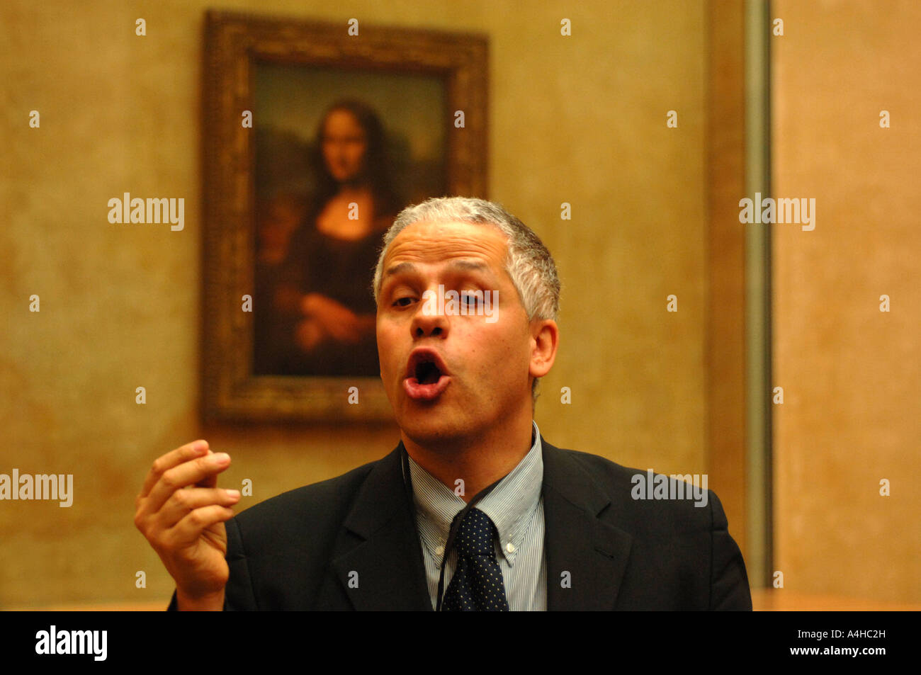 Mona Lisa von Leonardo da Vinci im Louvre Paris Frankreich Stockfoto