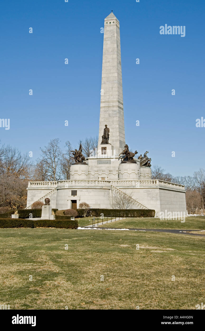 Abraham Lincoln Grab in Oak Ridge Cemetery in Springfield, Illinois. Stockfoto