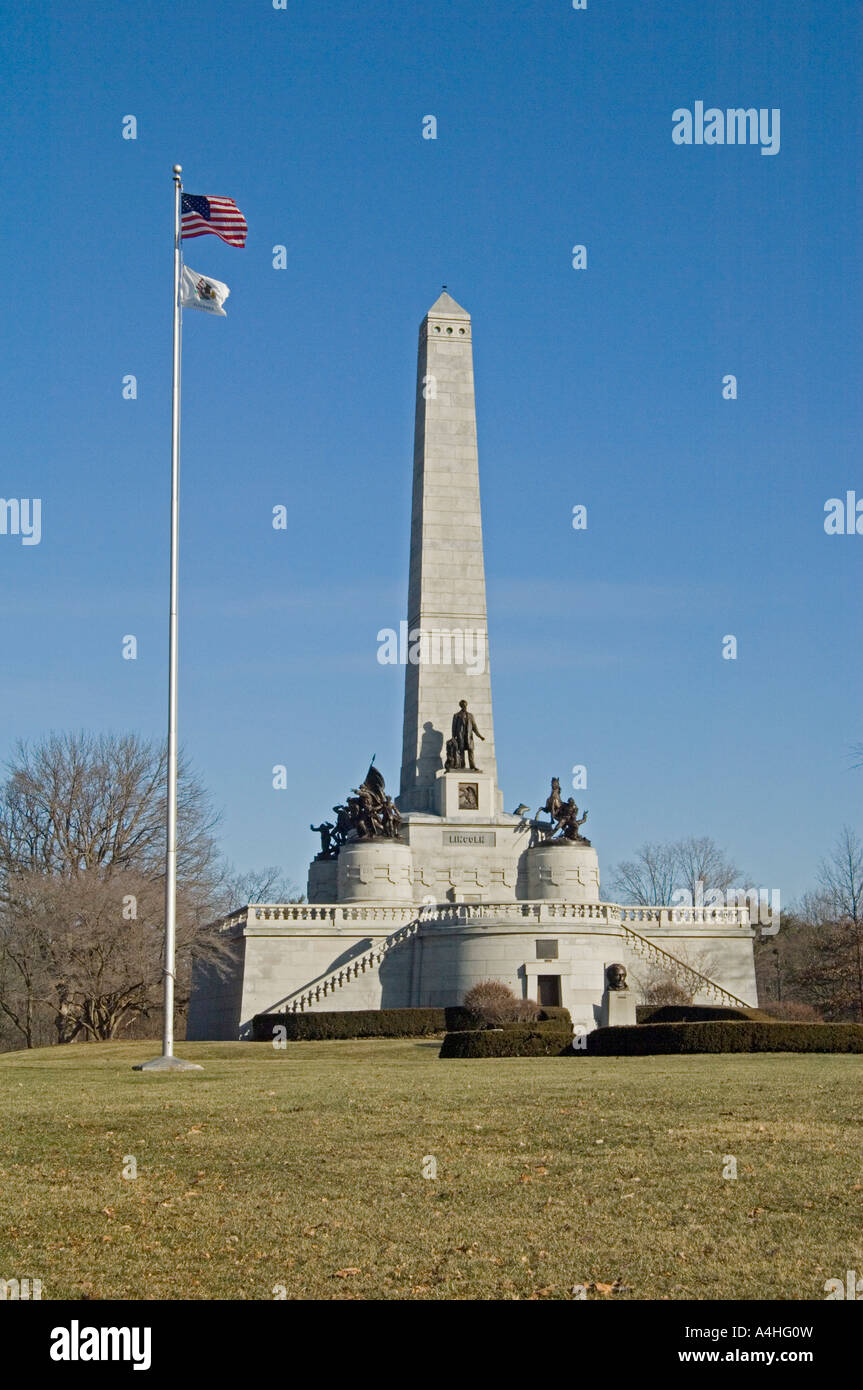 Abraham Lincoln Grab in Oak Ridge Cemetery in Springfield, Illinois. Stockfoto