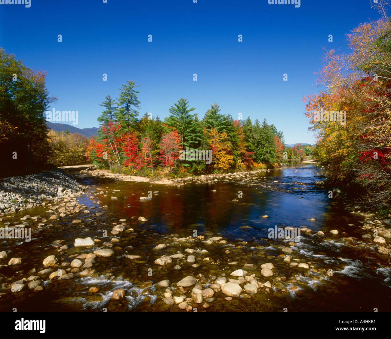 Blick vom abgedeckten Brücke Saco River Conway New Hampshire USA Stockfoto