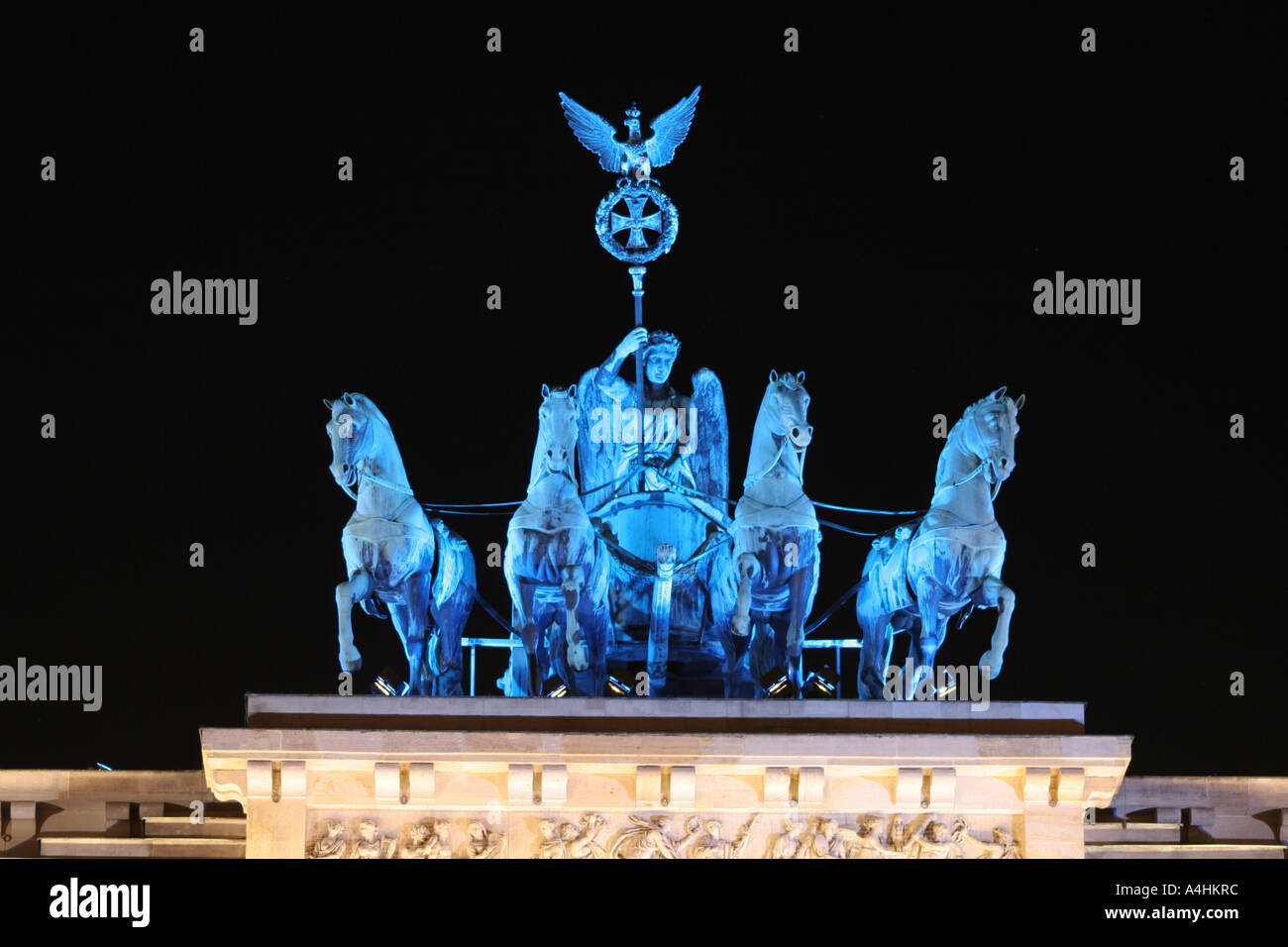 Quadriga auf dem Brandenburger Tor für das Festival der Lichter beleuchtet Stockfoto