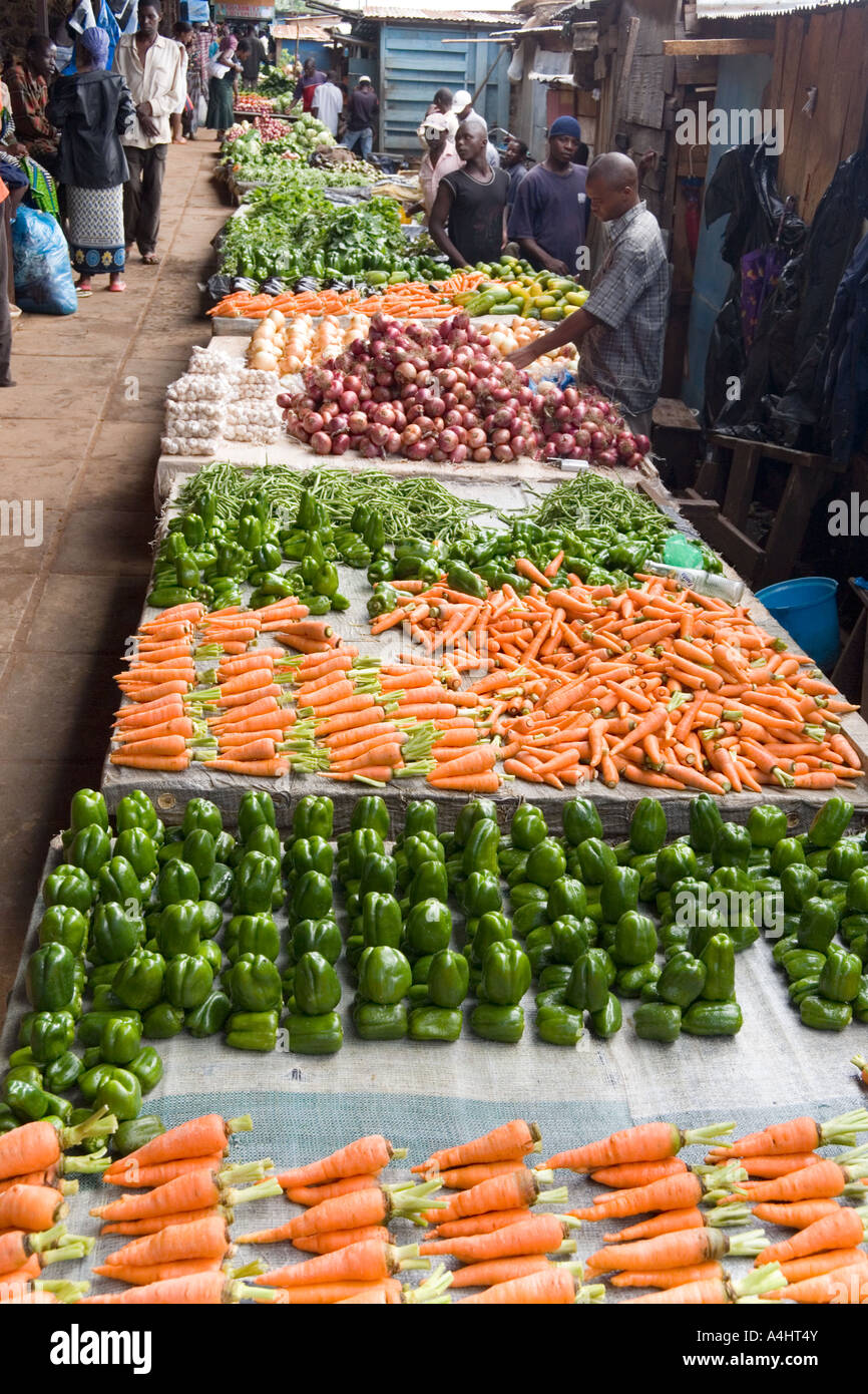 Gemüse Stand auf dem Markt von Lilongwe-Malawi-Afrika Stockfoto