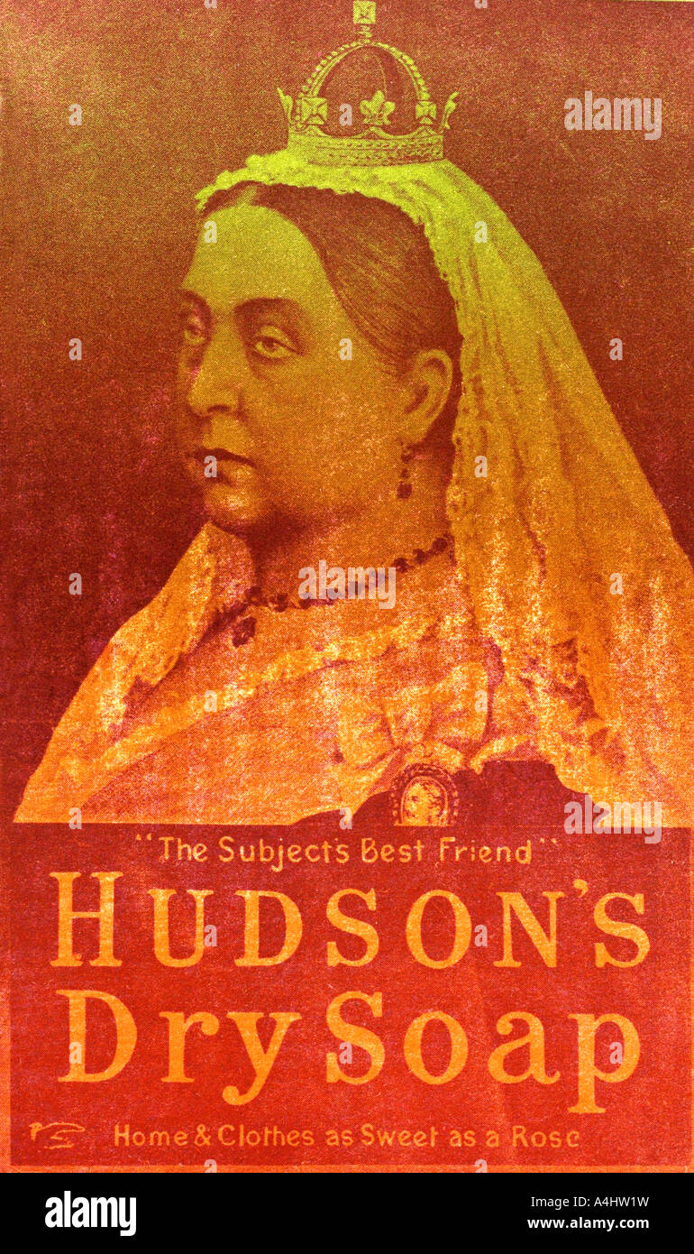 Hudsons trockene Seife Werbung Karte nur zur redaktionellen Verwendung Stockfoto