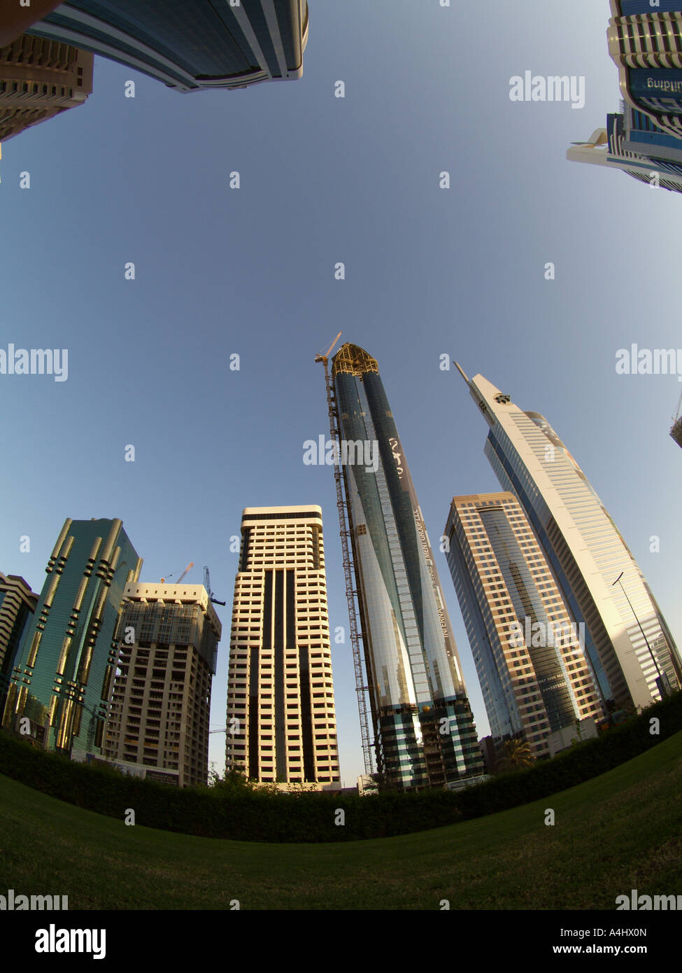 Moderne Skyline von Dubai, Scheich Zayed Road, Stockfoto