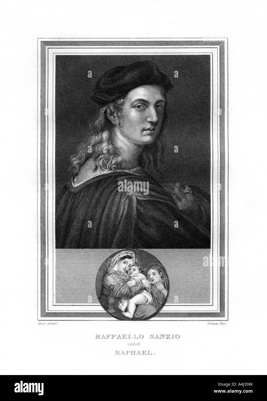 Raphael oder Raffaello, Maler und Architekt der Florentiner Schule, (1825). Artist: John Ecke Stockfoto