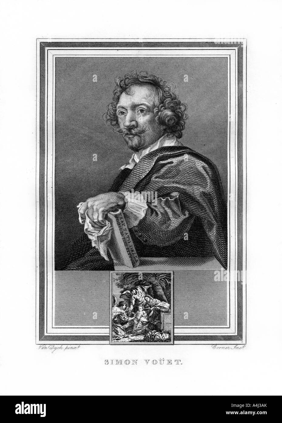 Simon Vouet, französischer Barock Maler, (1825). Artist: John Ecke Stockfoto
