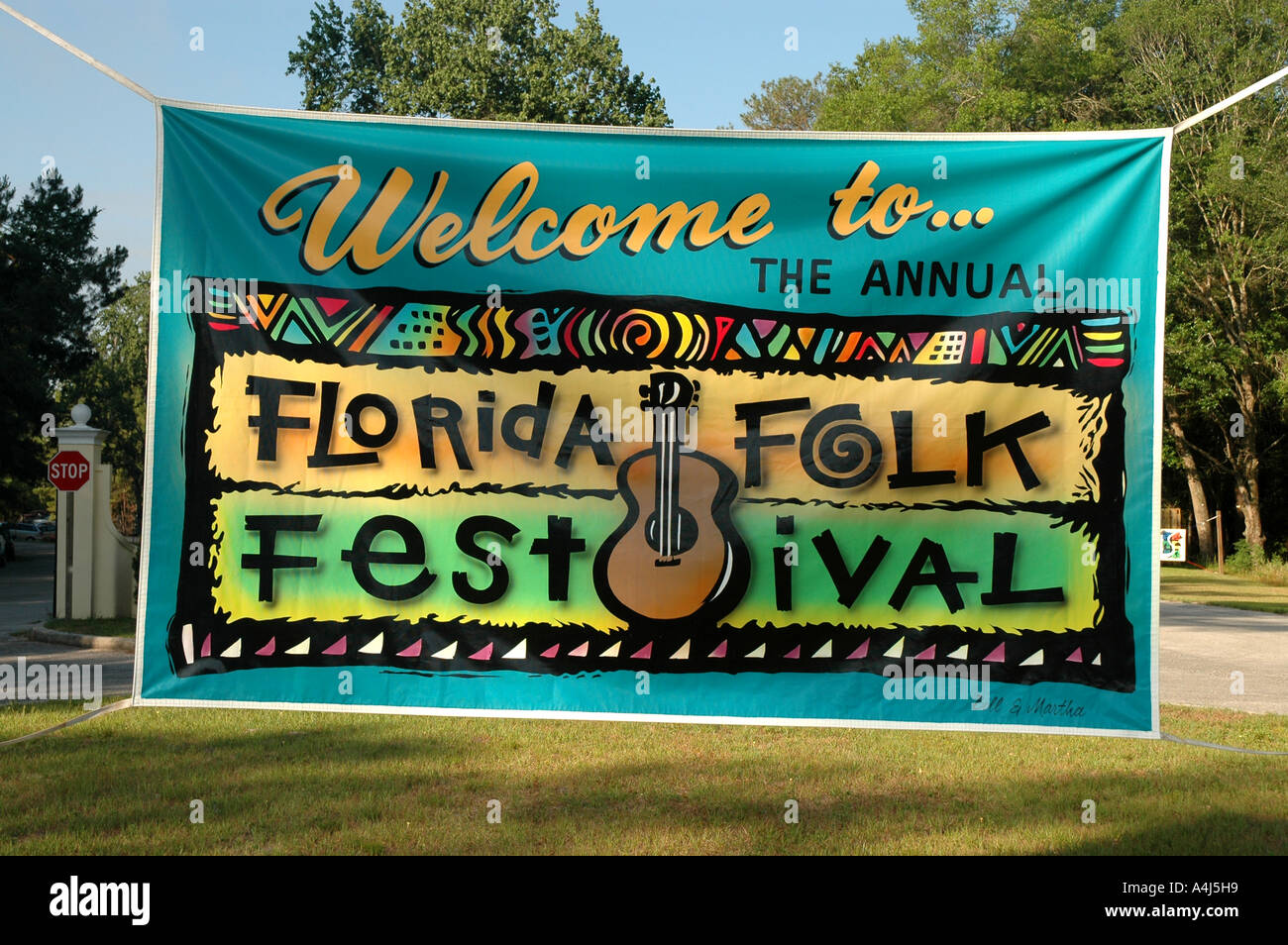 Stephen Foster Folk Culture Center State Park Folk Festival-banner Stockfoto