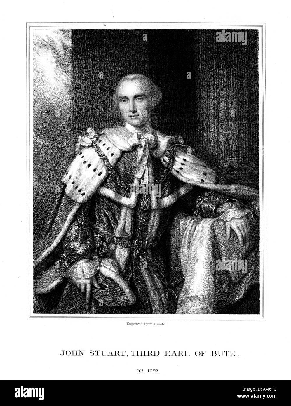 John Stuart, 3rd Earl of Bute, der britische Premierminister, (1831). Artist: WT Mote Stockfoto