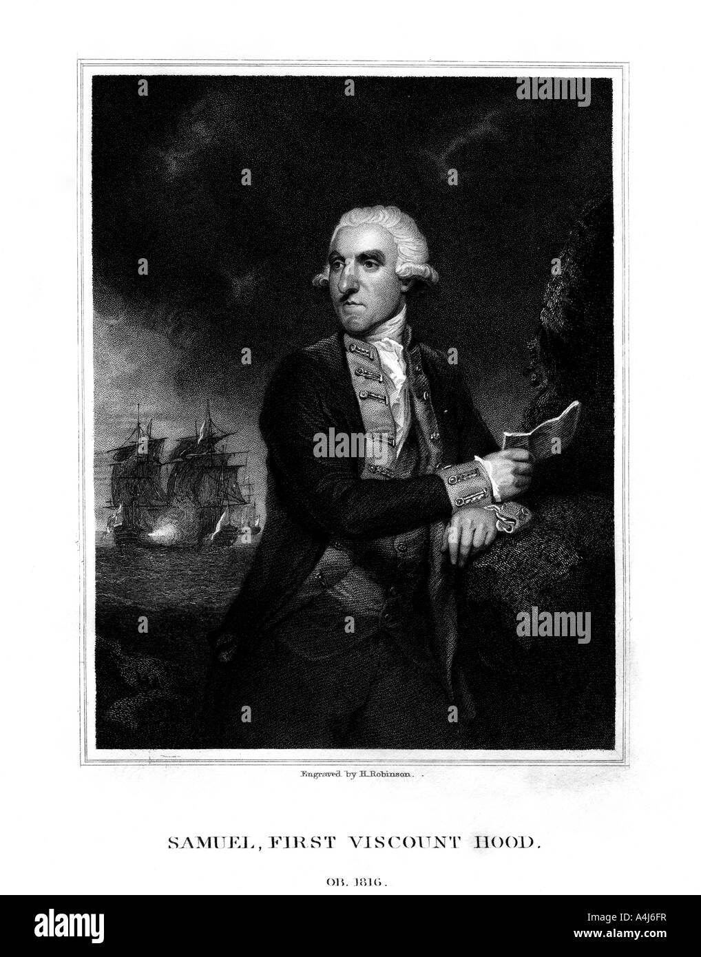 Samuel Hood, 1st Viscount Haube, britischer Admiral, (1831). Artist: H Robinson Stockfoto