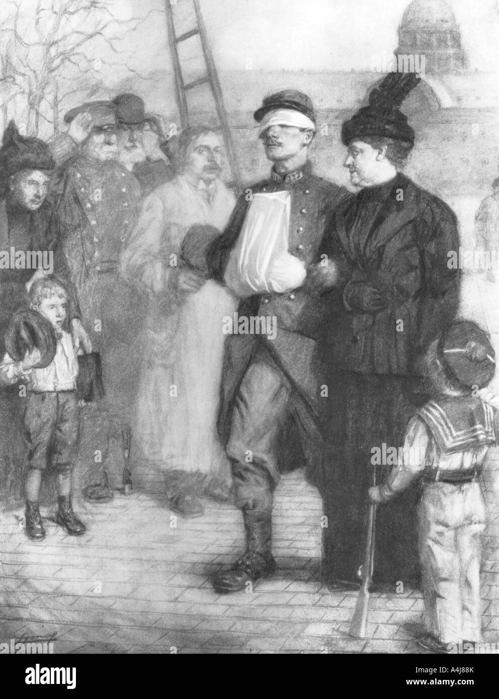 Zu Fuß von der Verwundeten", 1915, (1926). Artist: Lucien Jonas Stockfoto