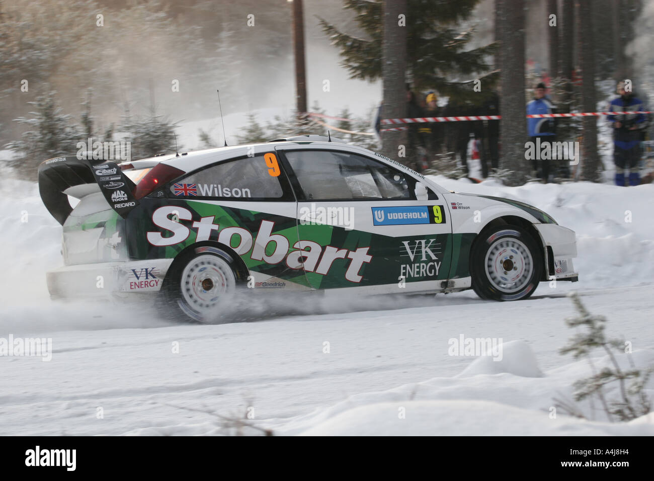 Ford Focus WRC, angetrieben von Mathew Wilson während der Uddeholm Rallye Schweden 2006 Stockfoto