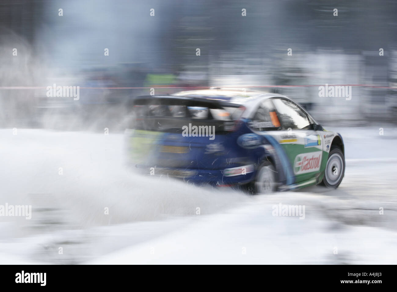 Ford Focus WRC, angetrieben von Mikko Hirvonnen während der Uddeholm Rallye Schweden 2006 Stockfoto