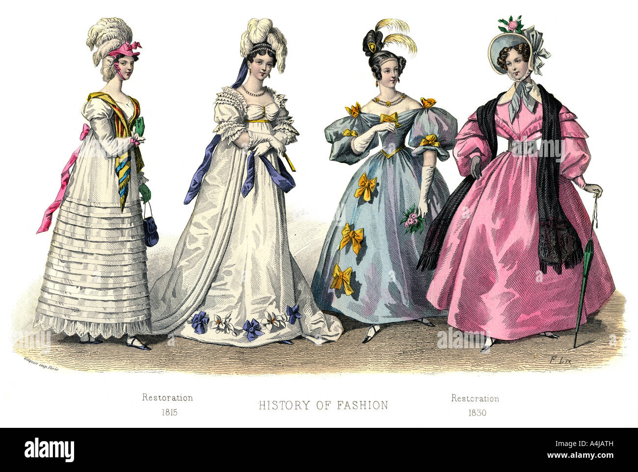 Französische kostüm: Restaurierung, (1882). Artist: Unbekannt Stockfoto