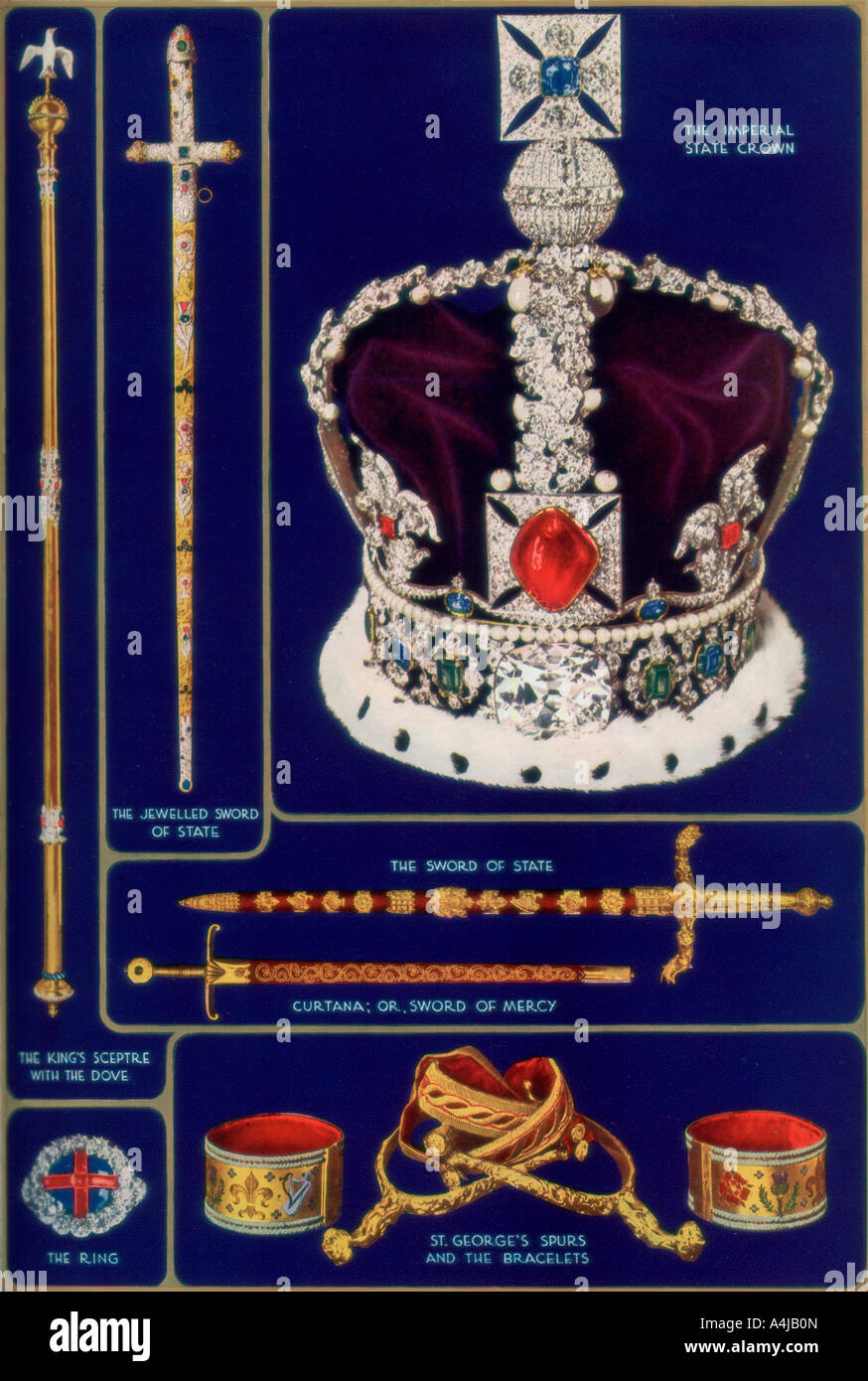 Die Kronjuwelen des Vereinigten Königreichs, 1937. Artist: Unbekannt Stockfoto