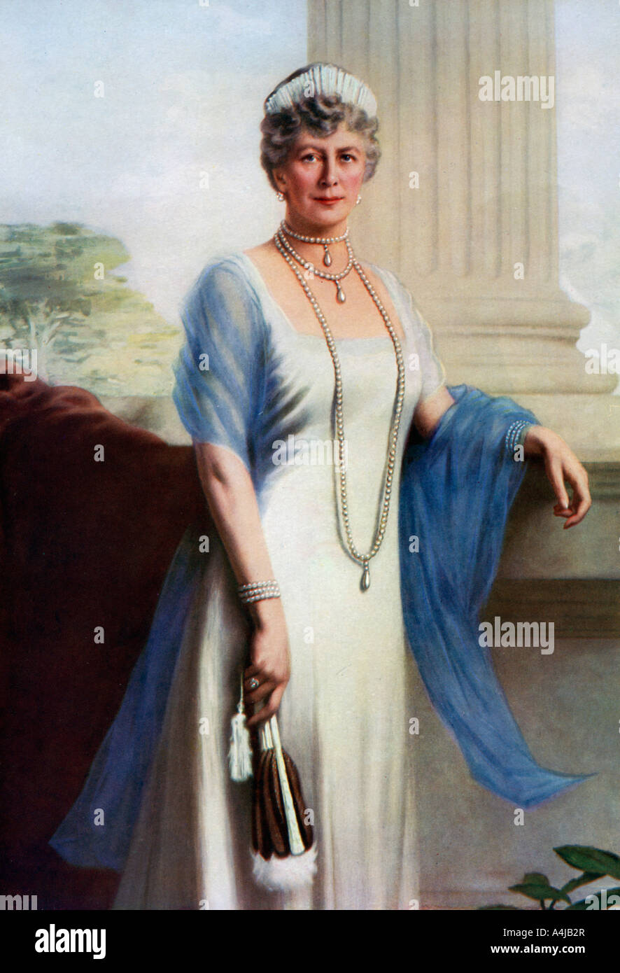 Maria von Teck, Königin von George V des Vereinigten Königreichs, 1937. Artist: John Saint-Helier Lander Stockfoto