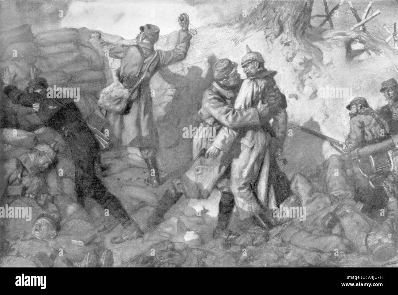 Die Eroberung der Festung, Notre-Dame de Lorette, Artois, Frankreich, 1915, (1926). Artist: Lucien Jonas Stockfoto