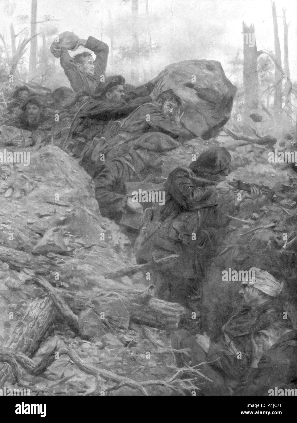 Französische Chasseurs Alpins im Elsass während 1914 kämpfen, (1926). Artist: J Simont Stockfoto Französische Chasseurs Alpins im Elsass während 1914 kämpfen, (1926). Artist: J Simont Stockfoto