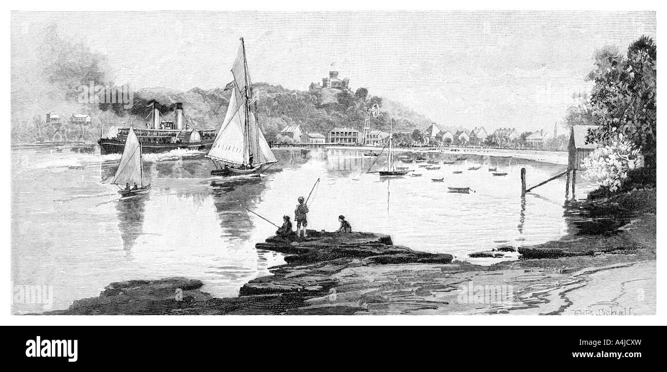 Manly Beach, Sydney, New South Wales, Australien, 1886. Artist: Frederic B Schell Stockfoto