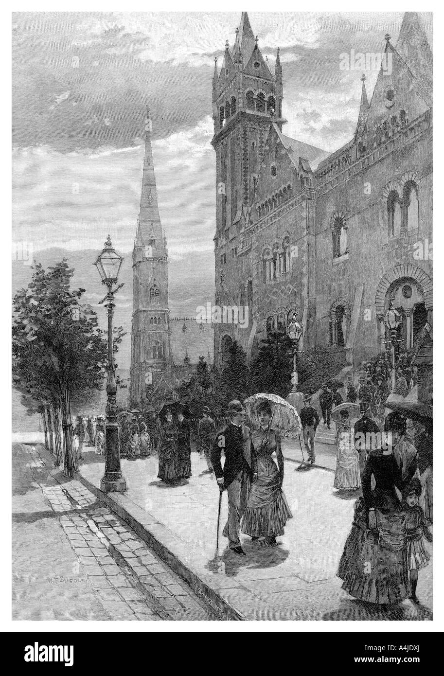 Collins Street East an einem Sonntag Morgen, Melbourne, Victoria, Australien, 1886. Artist: WJ Smedley Stockfoto