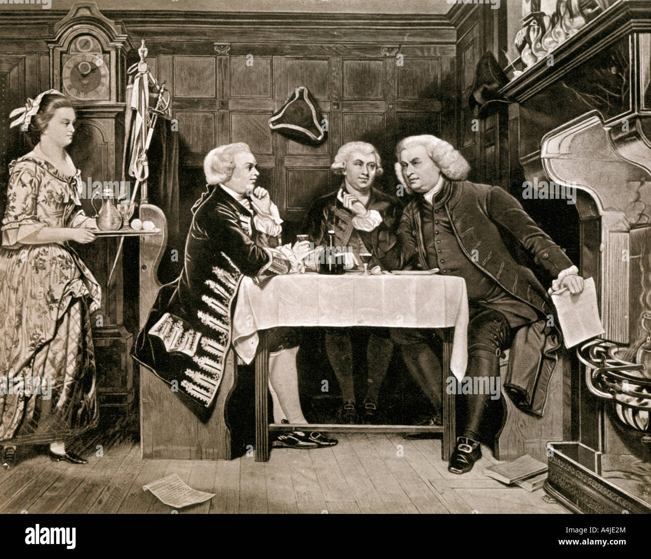 Dr. Johnson, Goldschmied und Boswell, (1909). Artist: Eyre Crowe Stockfoto