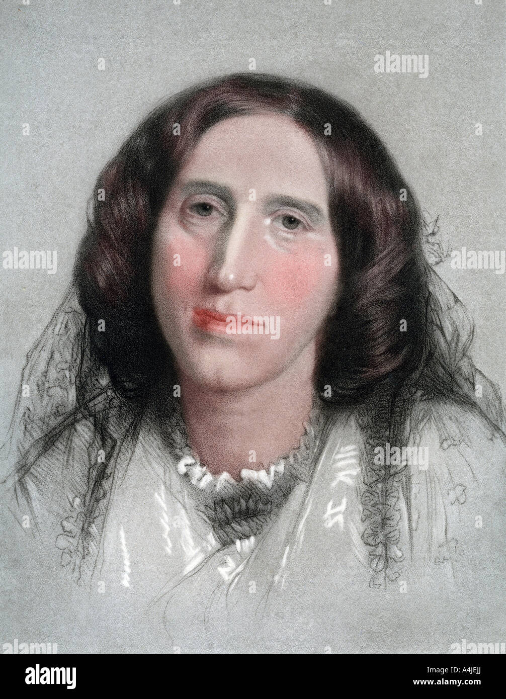 George Eliot, englische Schriftsteller aus dem 19. Jahrhundert. Artist: G Sidney Jagd Stockfoto