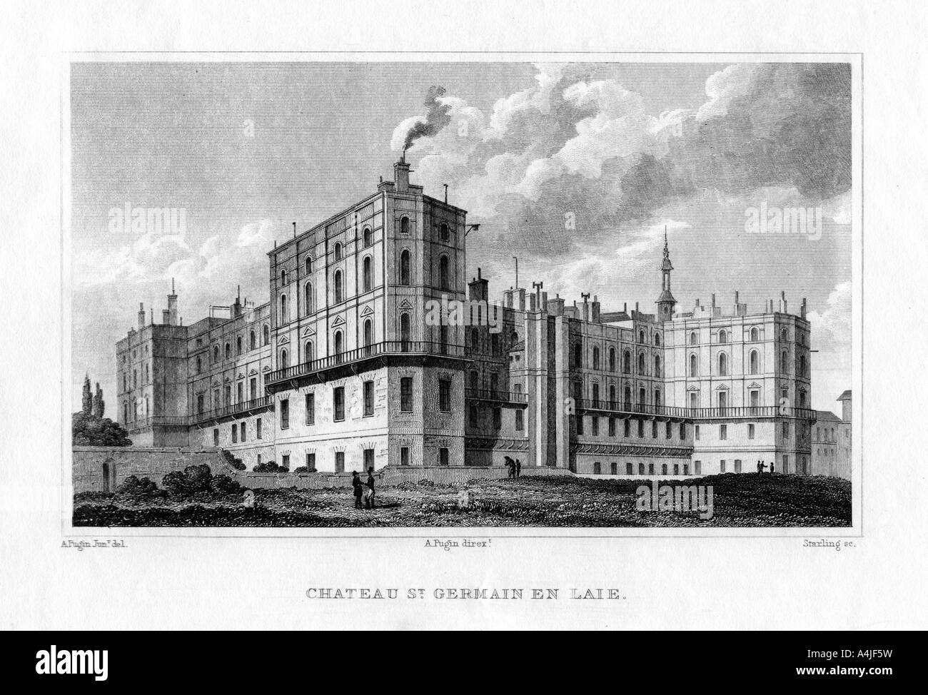 Chateau de Saint Germain en Laye, Paris, c 1830. Artist: MJ Starling Stockfoto