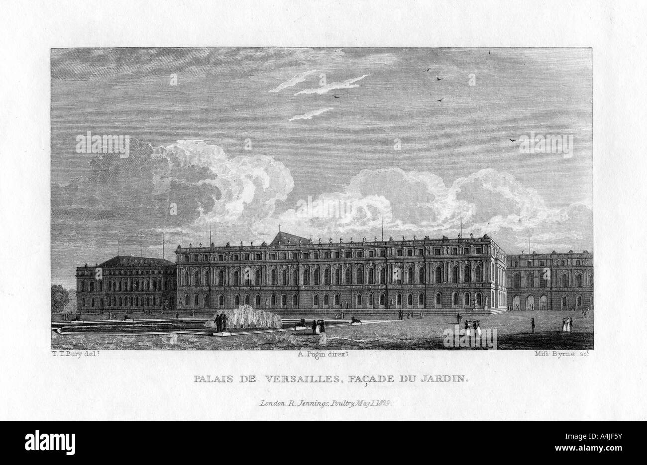 Schloss von Versailles, in der Nähe von Paris, 1829. Artist: Byrne Stockfoto