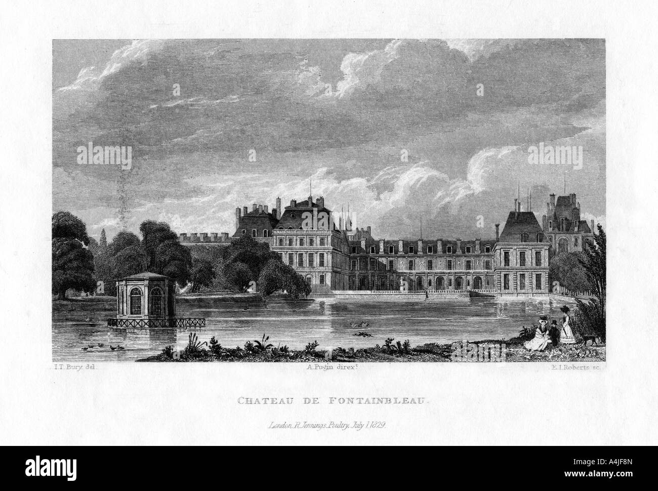 Château de Fontainebleau, Frankreich, 1829 Künstler: E ICH Roberts Stockfoto