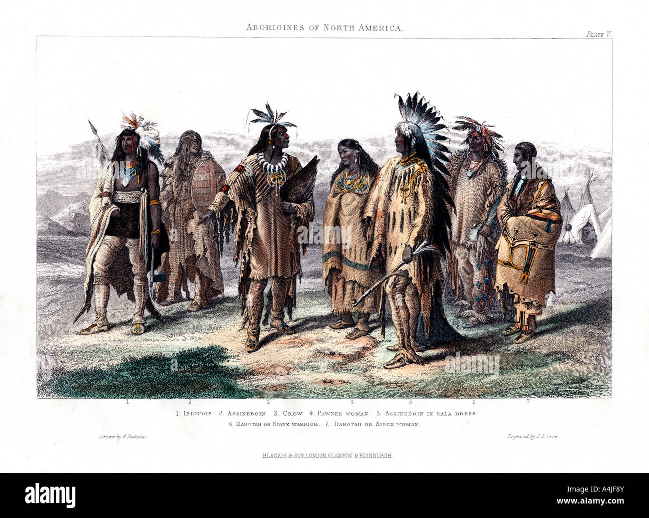 "Ureinwohner Nordamerikas", 1873. Artist: JJ Crew Stockfoto