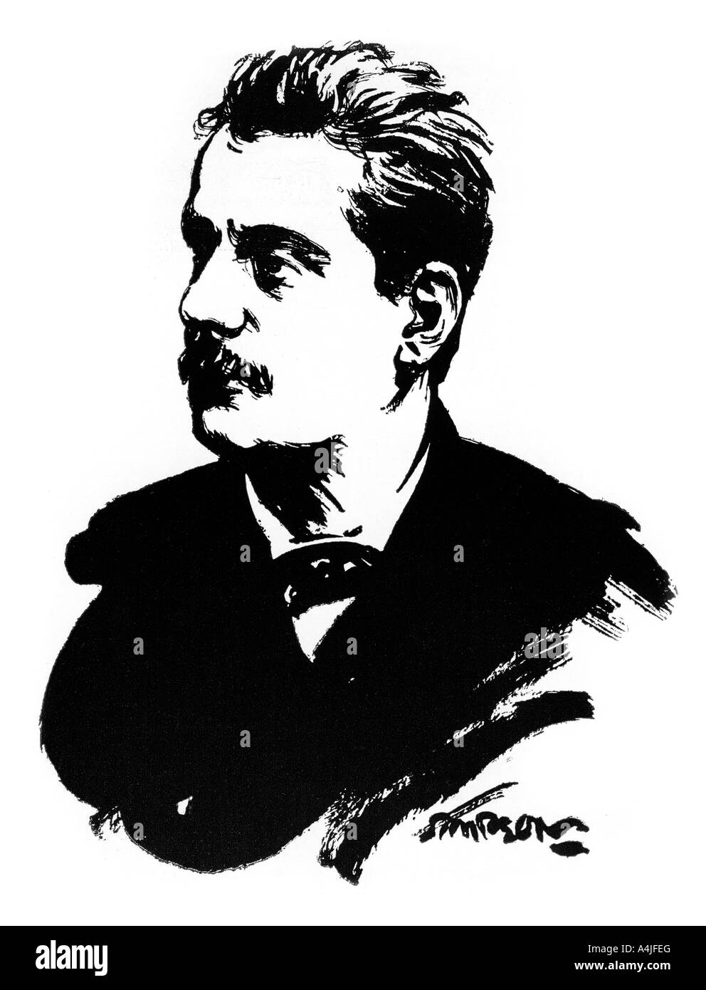 Giacomo Puccini, Italienischer Komponist (1912). Artist: Joseph Simpson Stockfoto