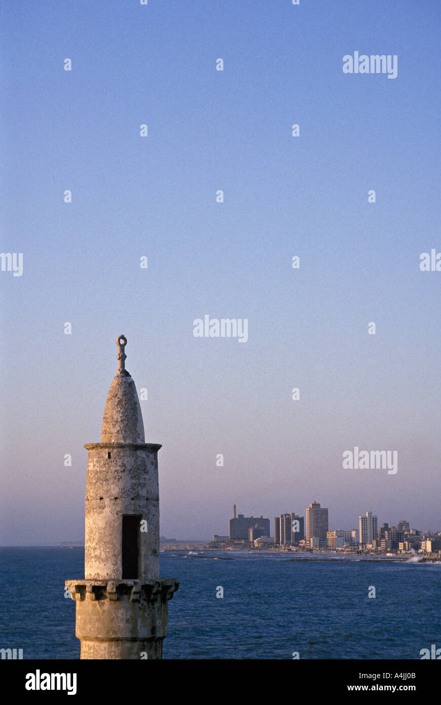 Minarett mit Tel Aviv-Jaffa Israel Stockfoto