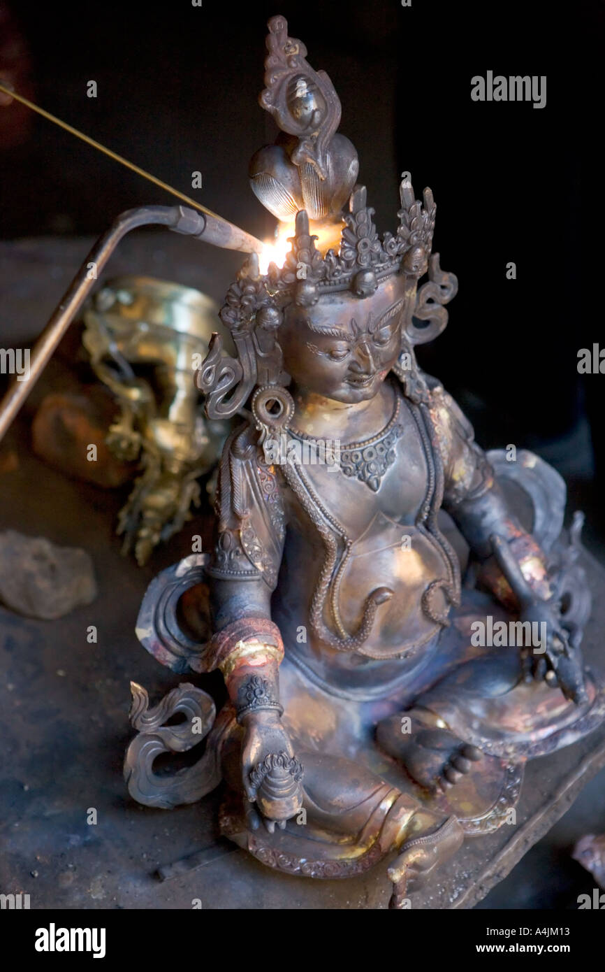 Metallarbeiten in Patan Durbar Square Nepal Montage eines Hindu-Gottes Stockfoto