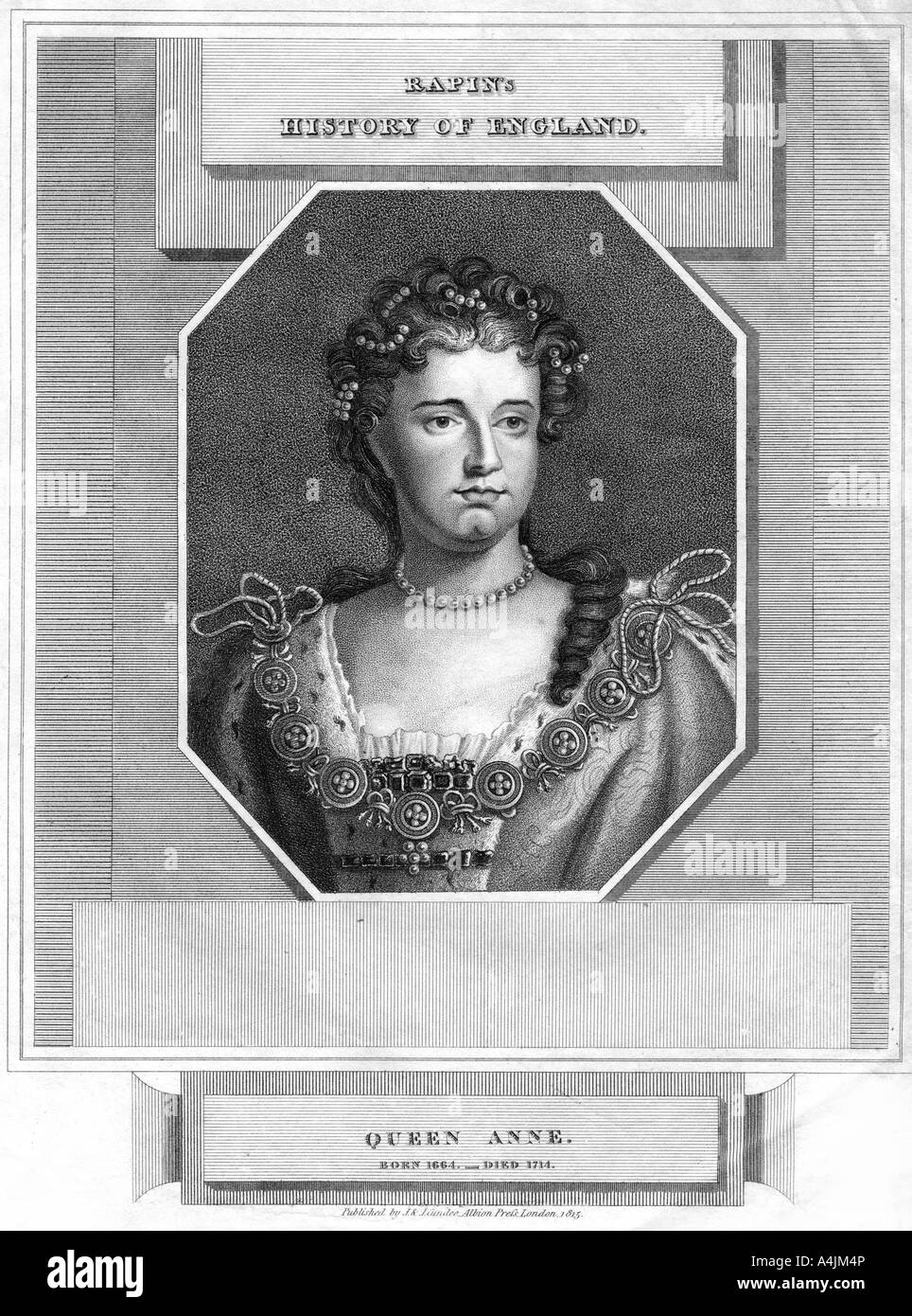 Anne, Königin von Großbritannien, (1815). Artist: Unbekannt Stockfoto