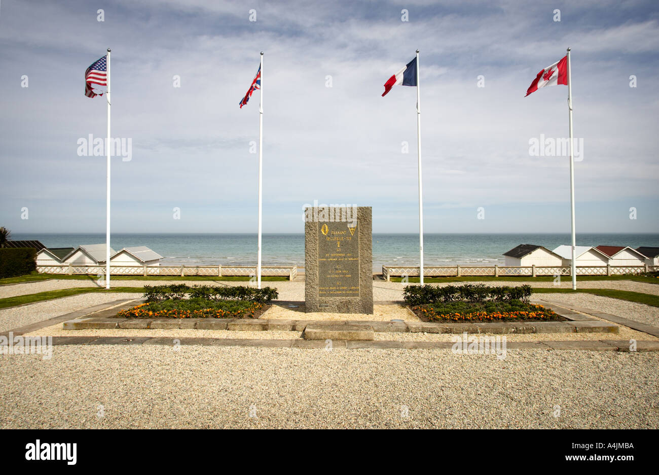 Weltkrieg 2 Befreiung Denkmal am D-Day Sword Beach, Luc-sur-Mer, Normandie, Frankreich Stockfoto