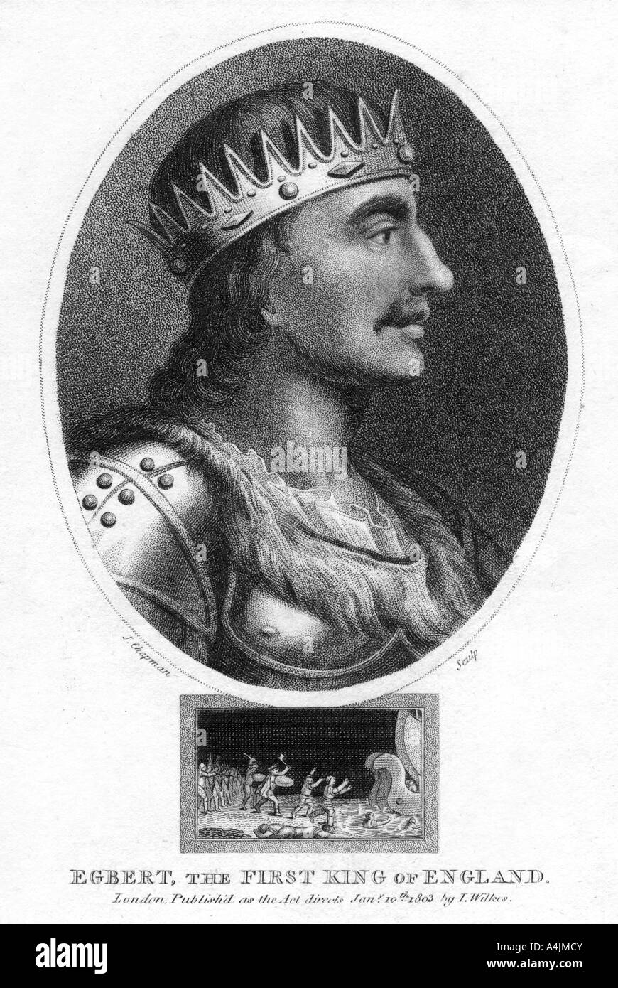 König Egbert von Wessex, erster König von England, (1803). Artist J