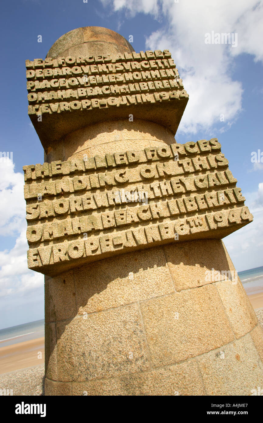 D-Day Memorial am Omaha Beach, Normandie, Frankreich Stockfoto