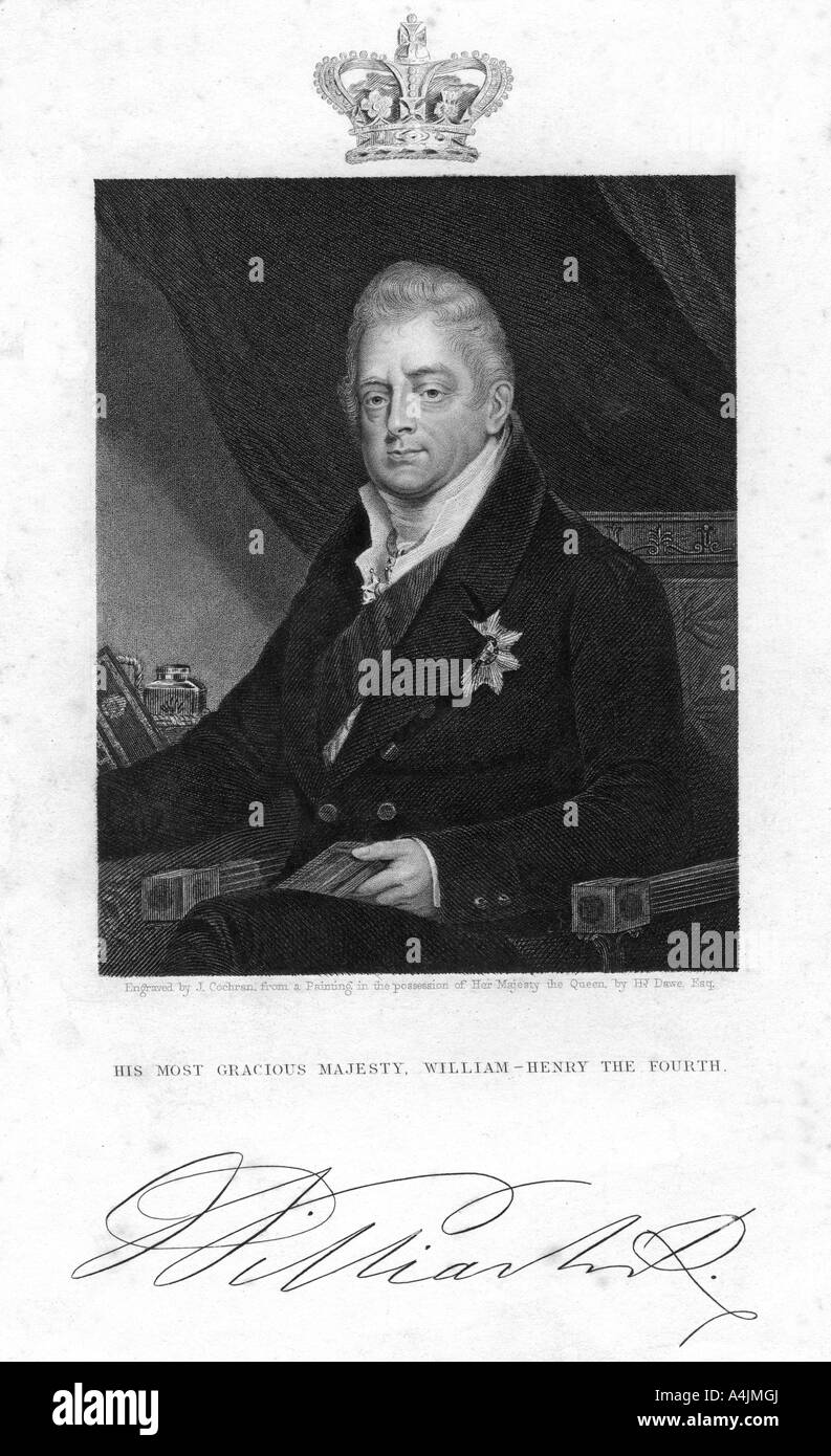 Wilhelm IV. von Großbritannien, 19. Artist: J Cochran Stockfoto
