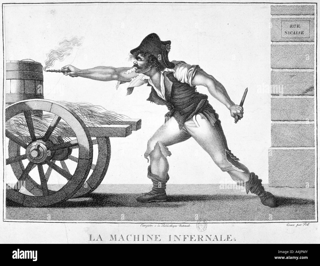 "Das Explosive Device', 24 Dezember, 1800, 19. Artist: Unbekannt Stockfoto