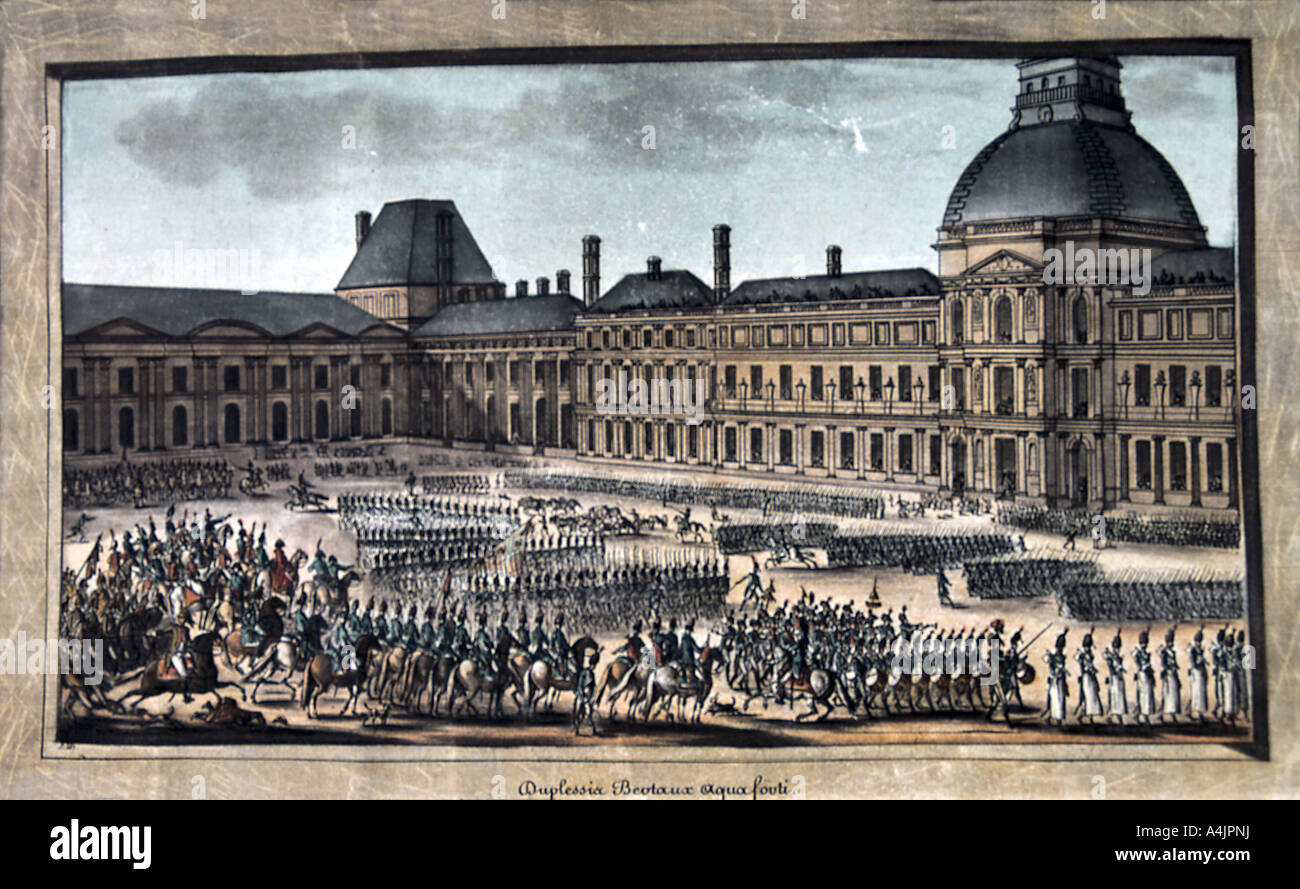 "Die Truppe Parade während der Grand Parade, Tuileries Palace', 19. Artist: Unbekannt Stockfoto