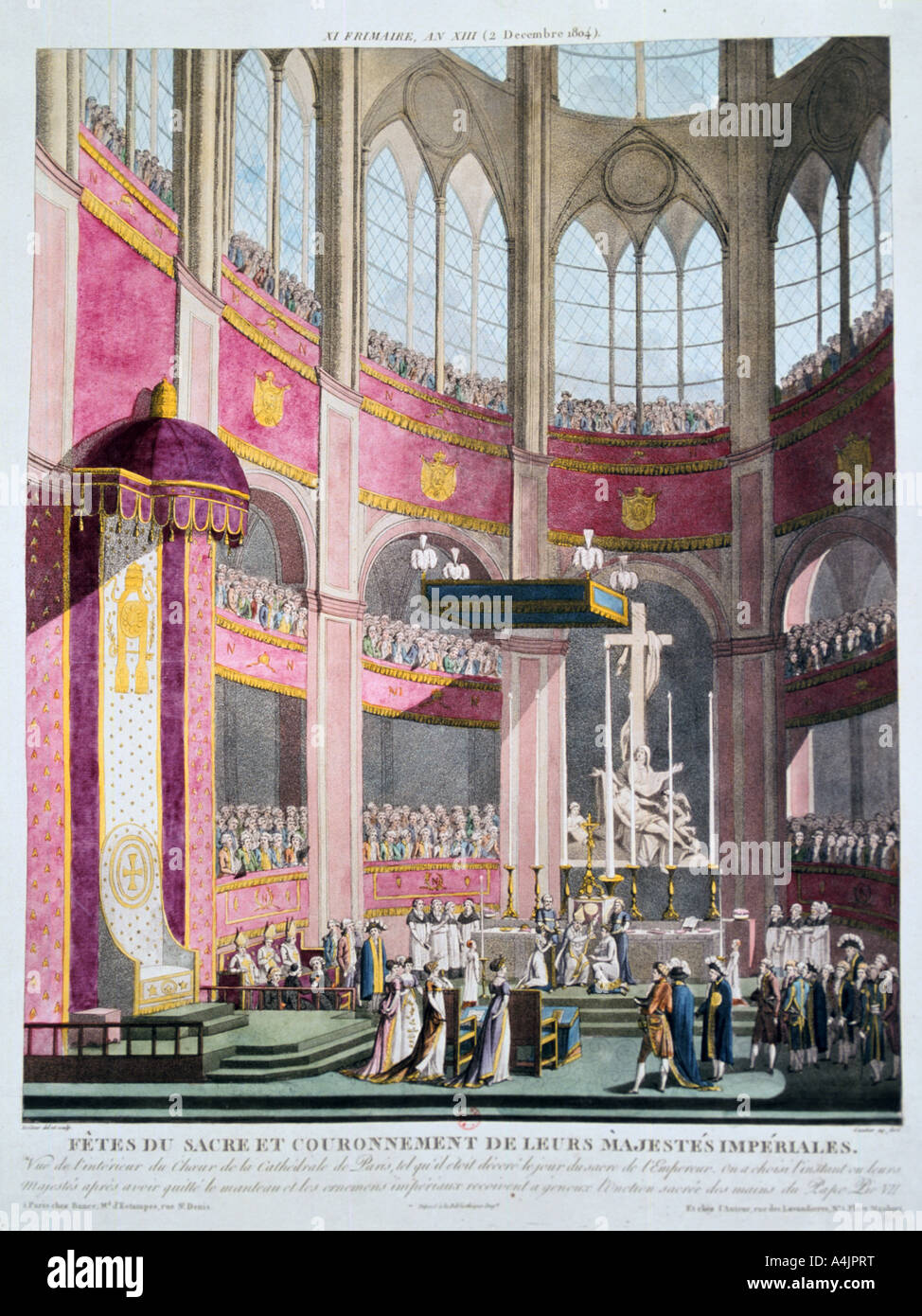 "Die Weihe von Napoleon und Josephine Krönung von Papst Pius VII., 2. Dezember 1804". Artist: Unbekannt Stockfoto