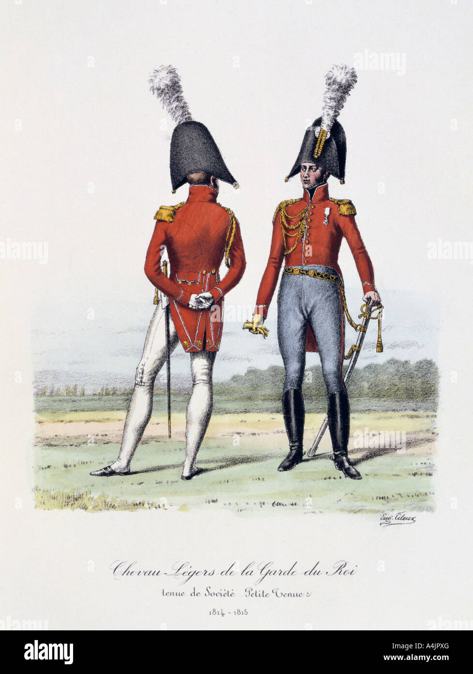 "Chevau-Légers de la Garde du Roi, Tenue de Socièté und Petite Tenue', 1814-15. Artist: Eugene Titeux Stockfoto