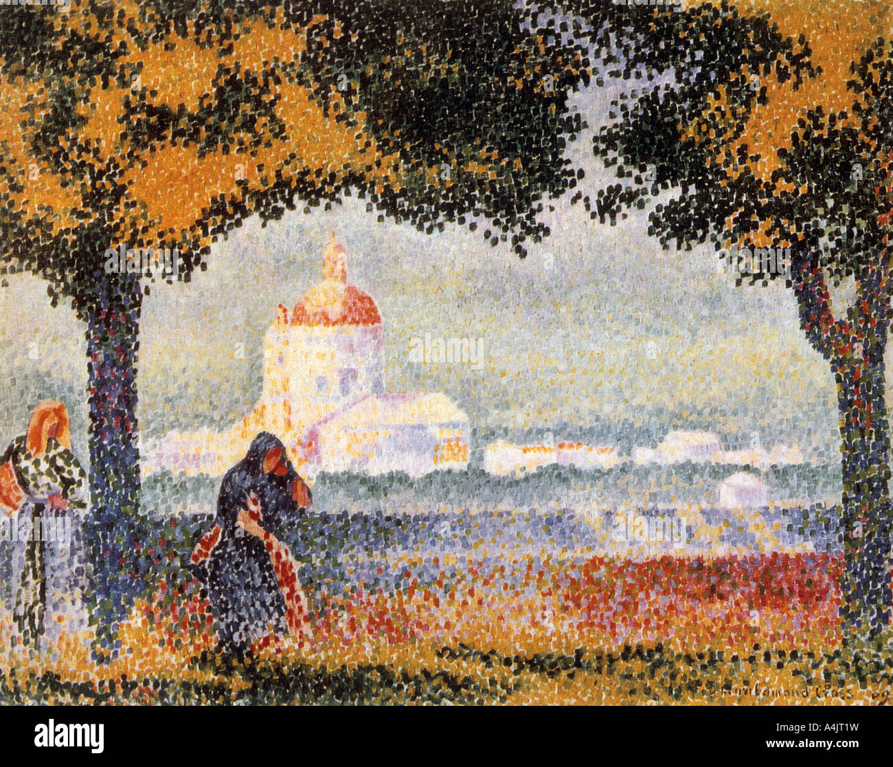 "Die Kirche von Santa Maria degli Angely in der Nähe von Assisi", 1909. Künstler: Henri Edmond Cross Stockfoto