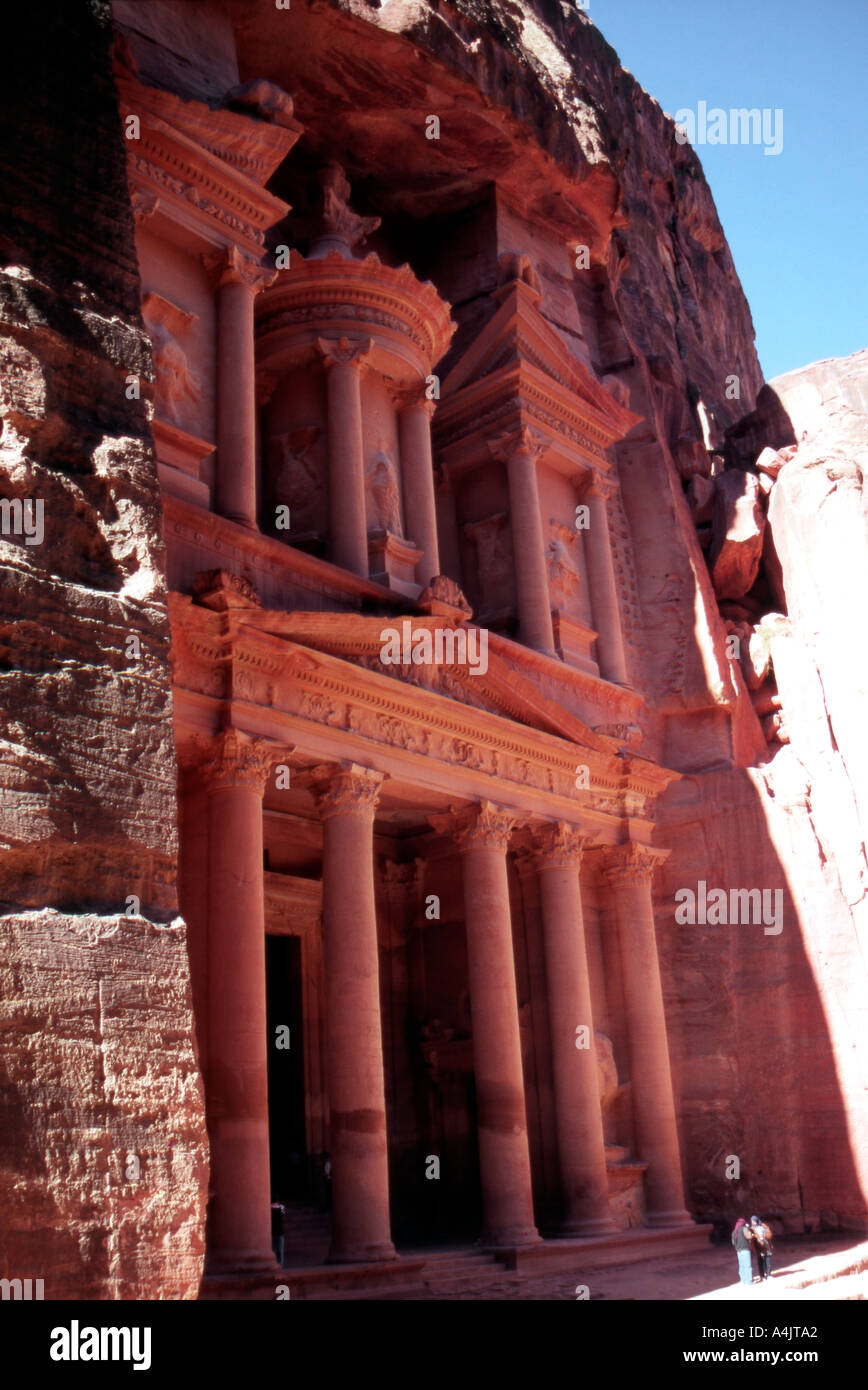 Die Treasury El Khazneh Petra Jordanien Nahost Stockfoto