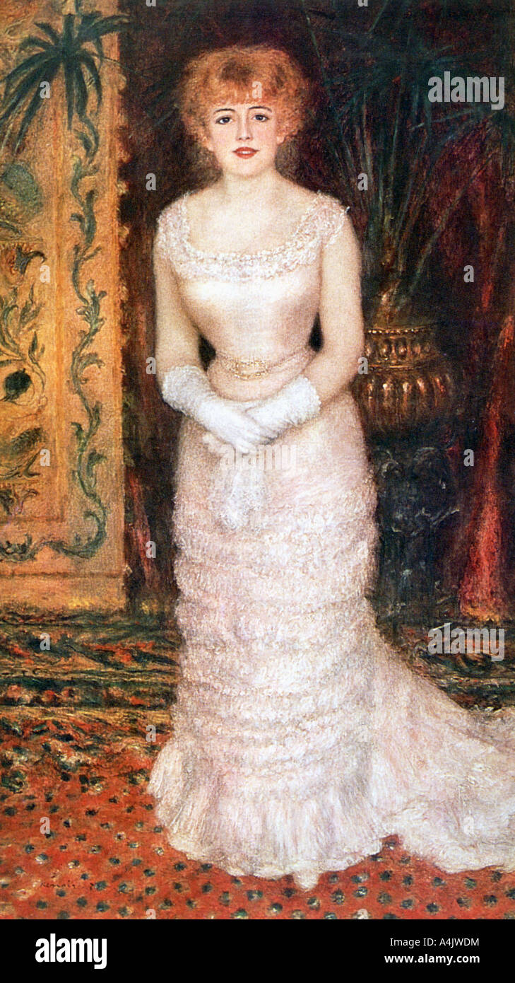 "Porträt der Schauspielerin Jeanne Samary", 1878. Künstler: Pierre-Auguste Renoir Stockfoto